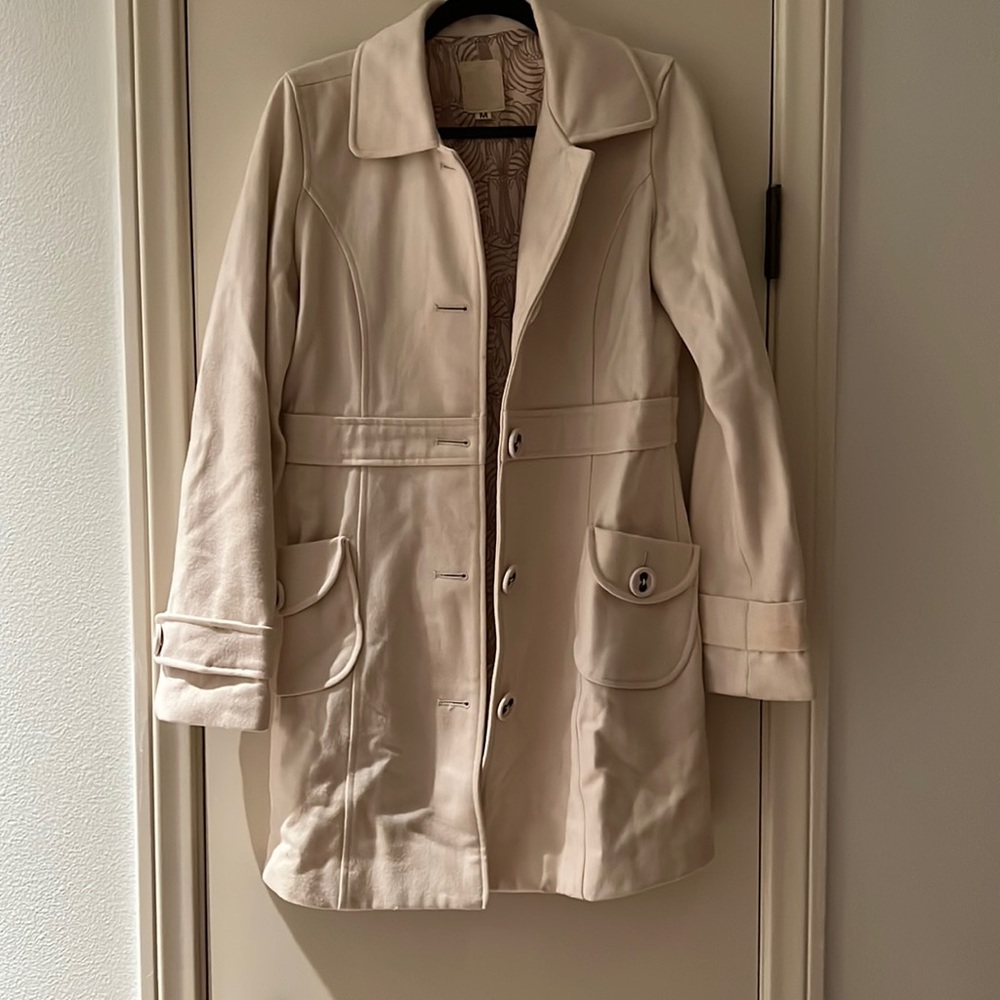 White Peacoat, size medium